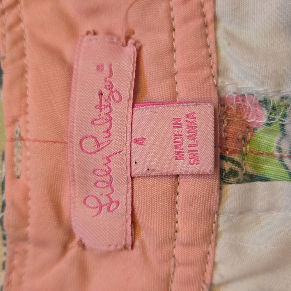 Lilly Pulitzer Pink/Green Floral Print Shorts - Picture 6 of 9